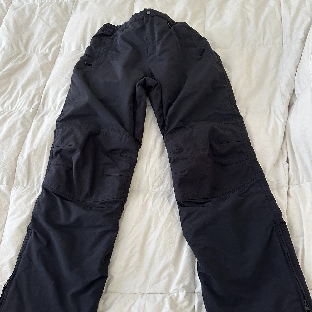 Land's End Boy's Black Ski Snowboard Pants Waterproof, Size 18